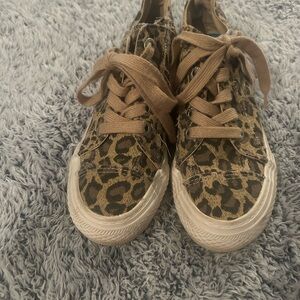 Blowfish Leopard Print Sneakers with Cream Accents
